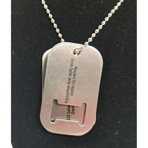 SAILOR JERRY Rum Dogtag Necklace Bottle Opener STAINLESS STEEL Ball Chain 2012 - Picture 5 of 9